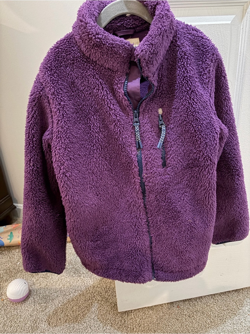 Mini Boden Plush Fleece Jacket - Purple